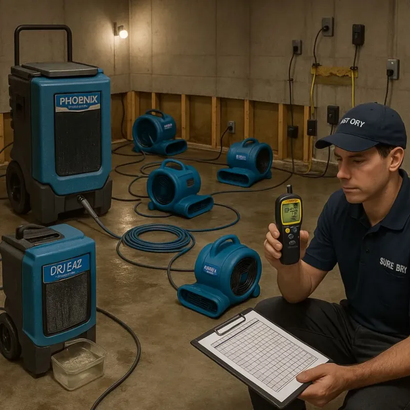 Structural Drying and Dehumidification process in Oradell, NJ